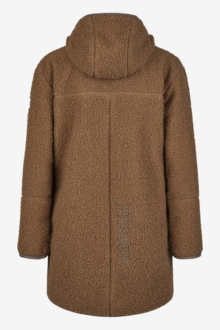 Płaszcz z tkaniny teddy fleece Greige