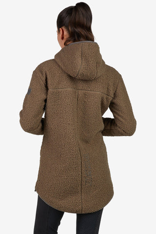 Płaszcz z tkaniny teddy fleece Greige