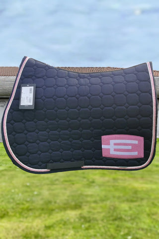 Octagon Saddle Pad E-Logo E20 S006 P112 Grey Black/White/Crystal