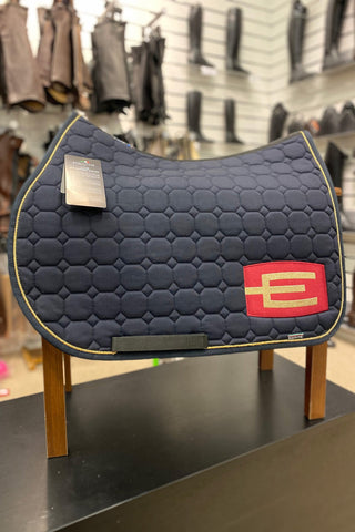 Octagon Saddle Pad E-Logo E20 S006 P112 Grey Black/White/Crystal