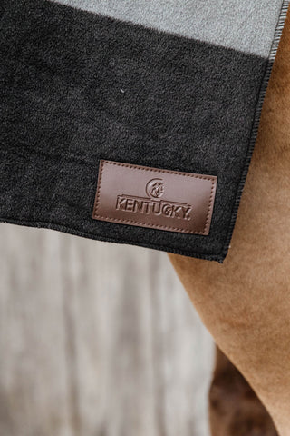 Fleecefilt Stripes 140*160 Navy/Grey