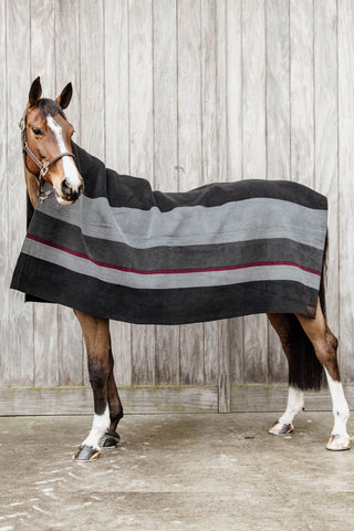 Fleecefilt Stripes 140*160 Navy/Grey